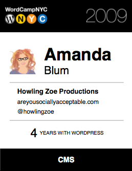 WordCamp NYC name badge